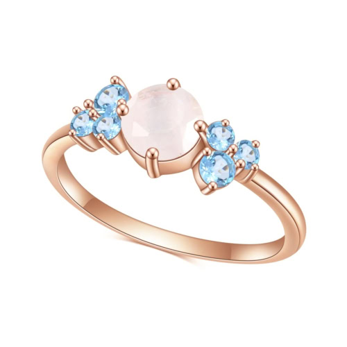 Mondstein Ring Rosegold mit Zirkonia