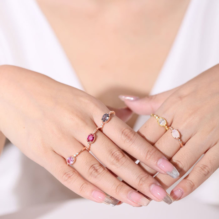 damen Ring Rosegold mit stein Mondstein