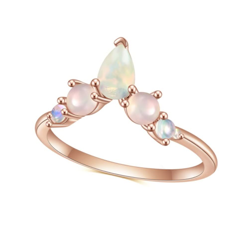 Ring Rosegold mit 5 Mondstein