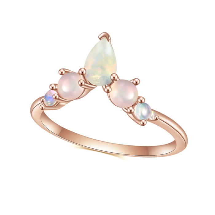 Ring Rosegold mit 5 Mondstein