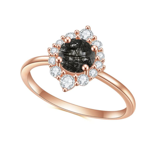 Rosegold Ring Mondstein mit Zirkonia