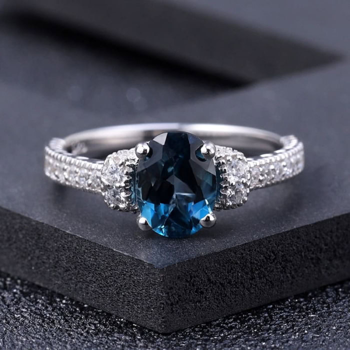 Promise Ring mit London Blue Topas