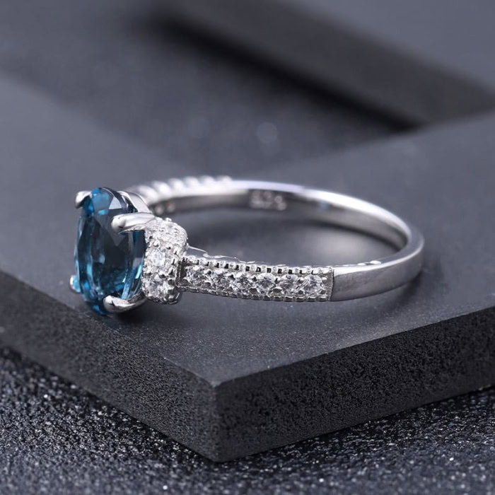 Promise Ring mit London Blue Topas