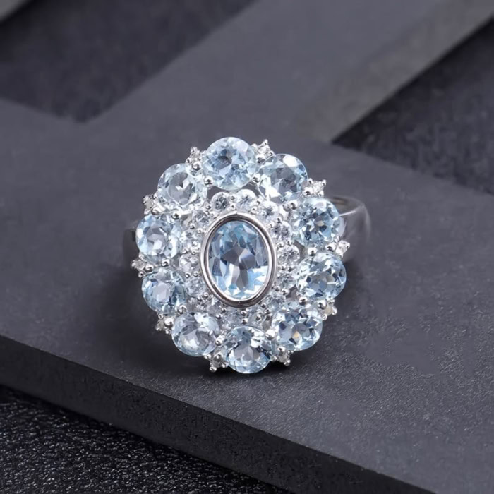 Promise Ring mit Blue Topas