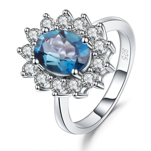 Engagement ring mit Topas London Blue