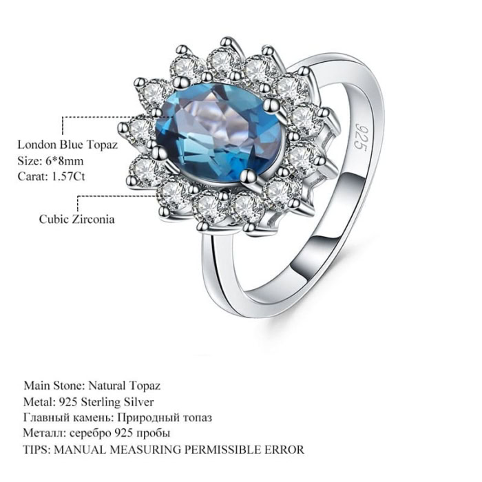 Engagement ring mit Topas London Blue