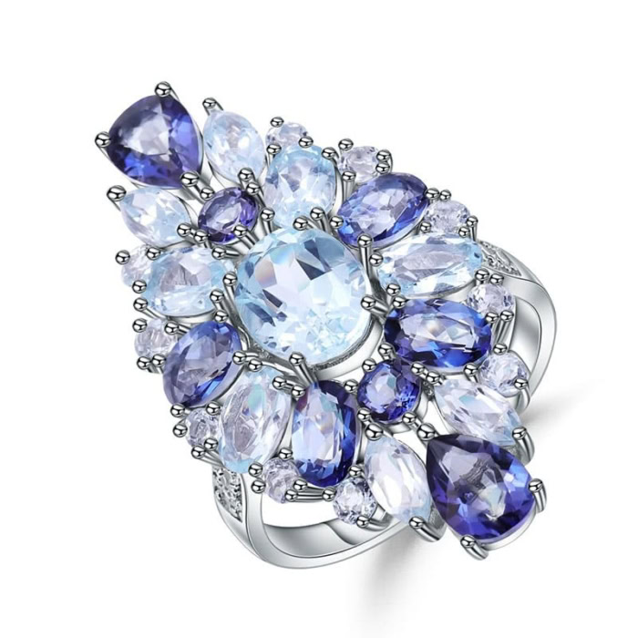 Extravagante ring mit Bunte Steine