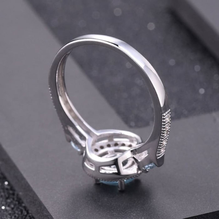 Runden Silber Ring mit Topas