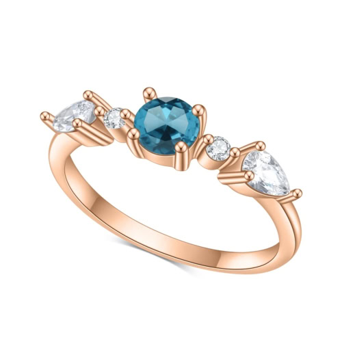 ring rosegold mit London Blue Topas und Zirkonia