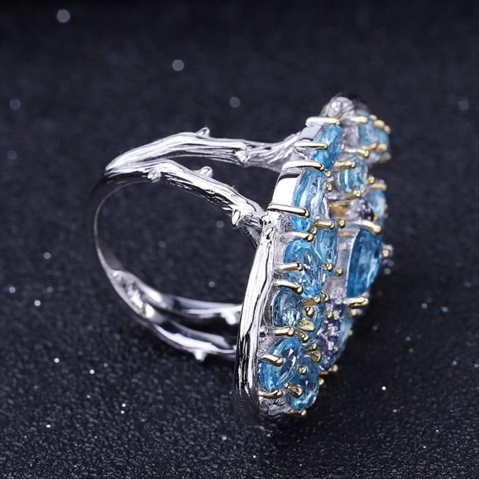 Blauer Topas Ring aus Silber