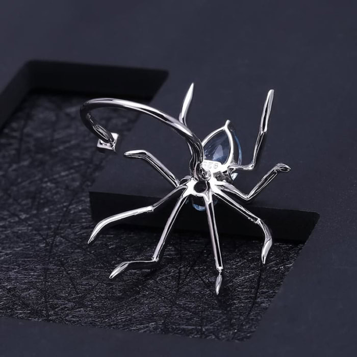 Spider Ring mit Blauer Topas