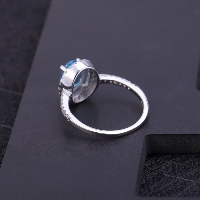 Silber Engagement Ring mit Topas