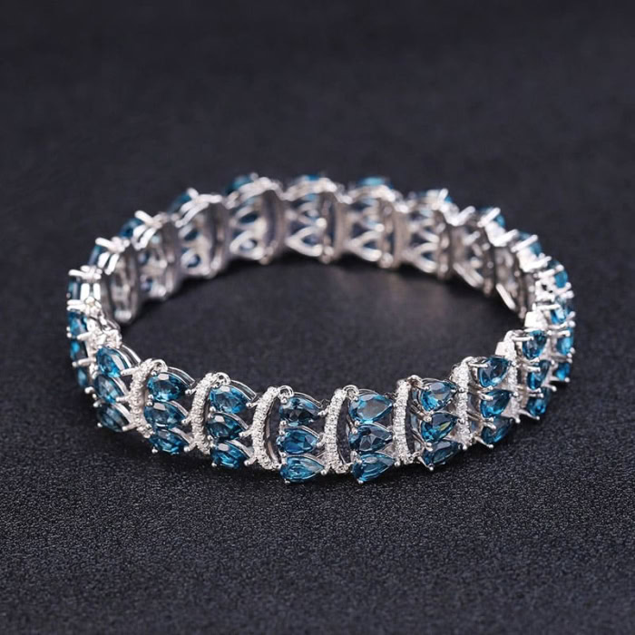 Extravagante Silber Armband mit Topas