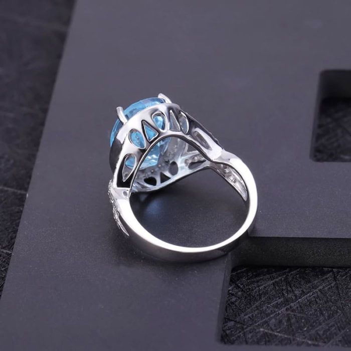 Heiratsantrag Ring Silber mit Topas