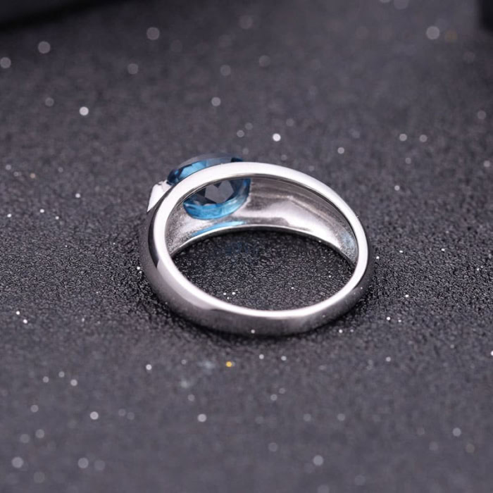 Silber Olitär Ring mit Topas