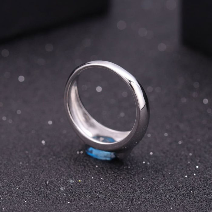 Silber Olitär Ring mit Topas