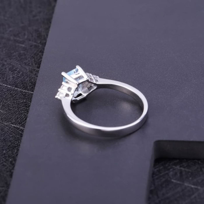 Baguette Topas Ring aus Silber