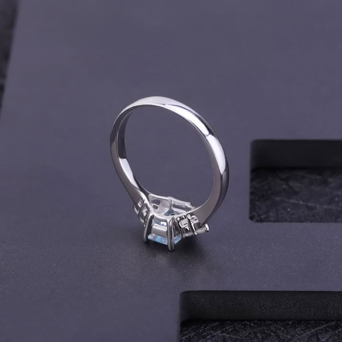 Baguette Topas Ring aus Silber