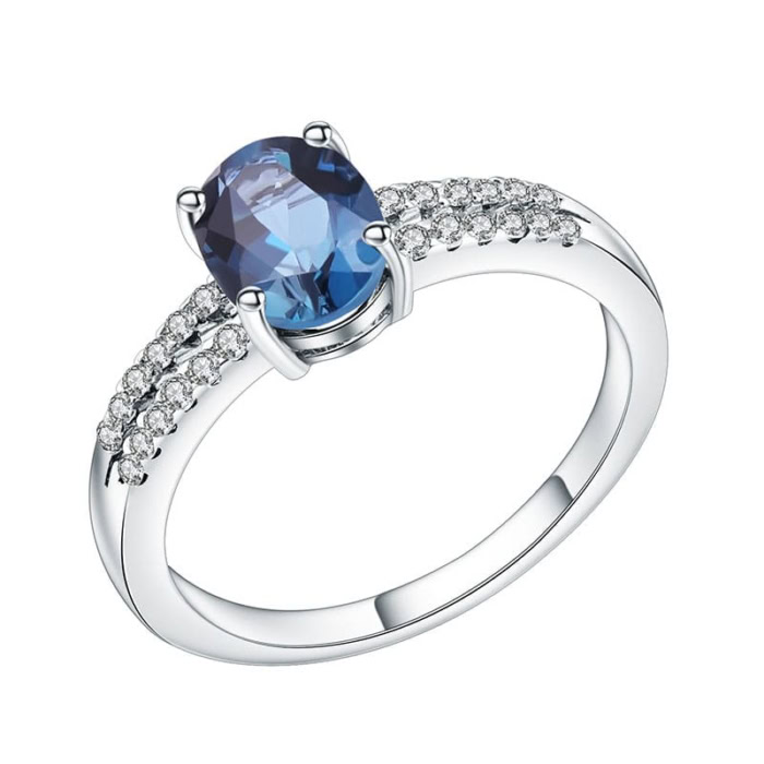 Silber Ring mit London Blue Topas