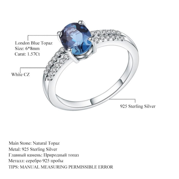 Silber Ring mit London Blue Topas