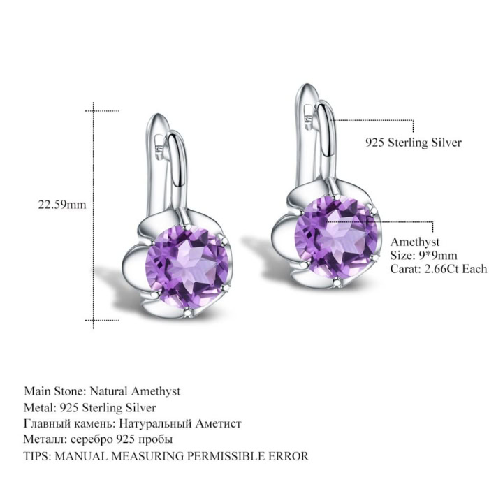 Silberohrringe Stecker Amethyst