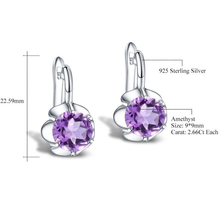 Amethyst Silberohrringe Stecker