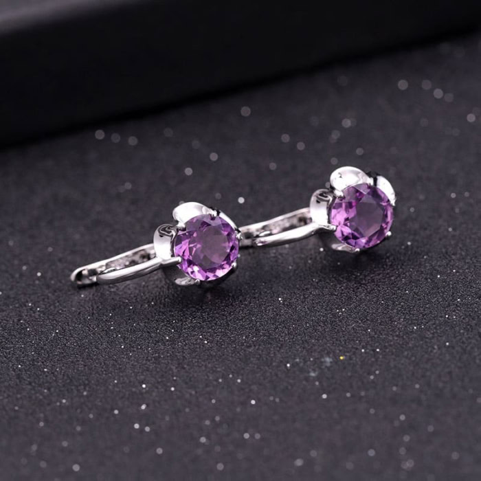 Silberohrringe Stecker Amethyst