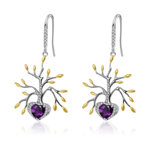 Lebensbaum Ohrringe Amethyst