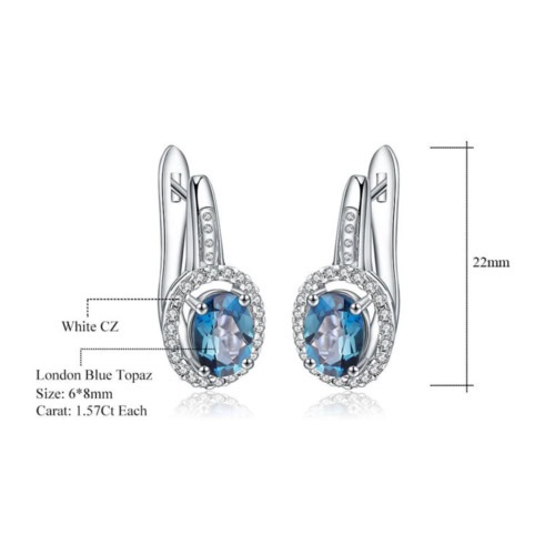 London Blue Topas Ohrstecker Silber