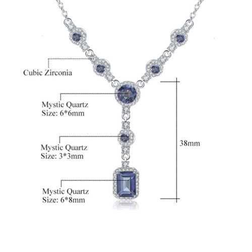 Blauer Quarz kette mit Zirkonia