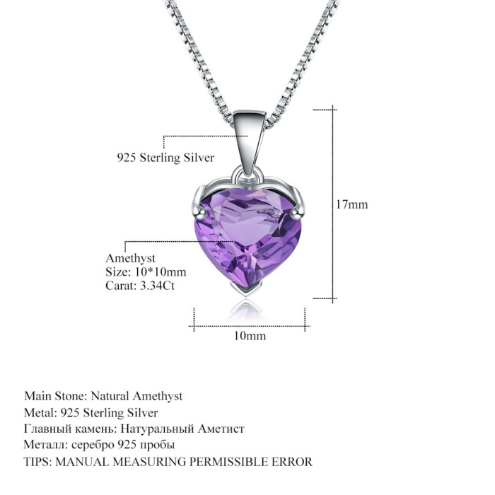 Amethyst Herz Kette Aus Silber