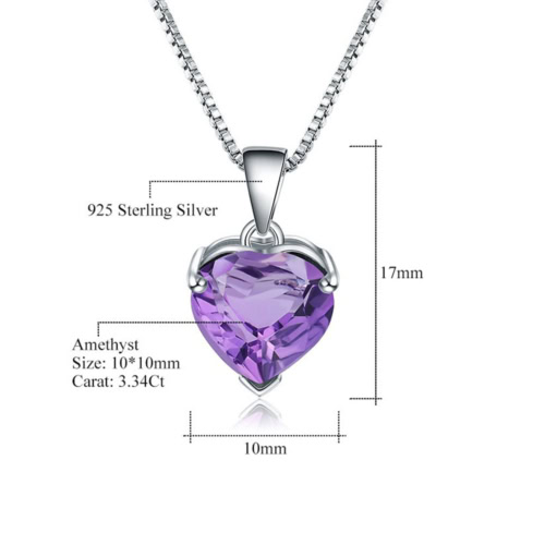 Amethyst Herz Kette Aus Silber