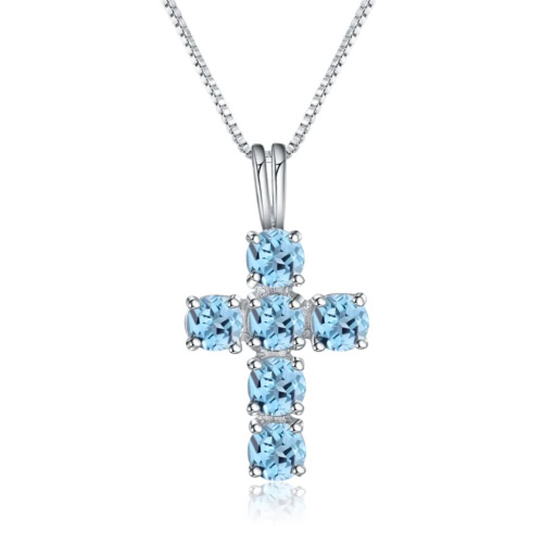 Damen Kette Silber mit Kreuz