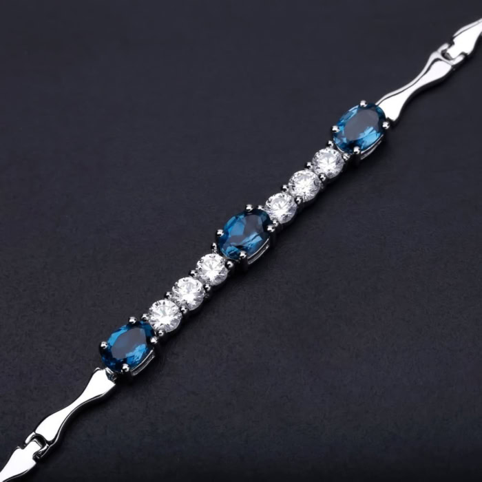 Armband Damen mit London Blue Topas