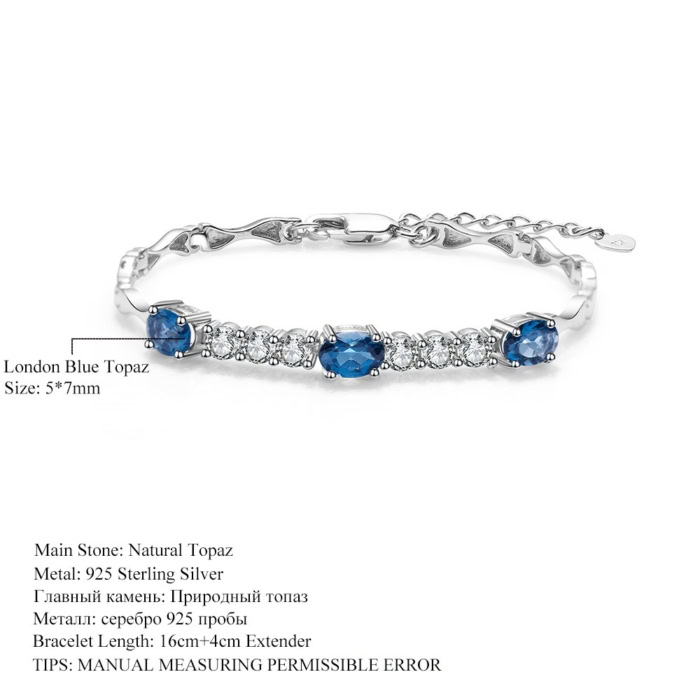 Armband Damen mit London Blue Topas