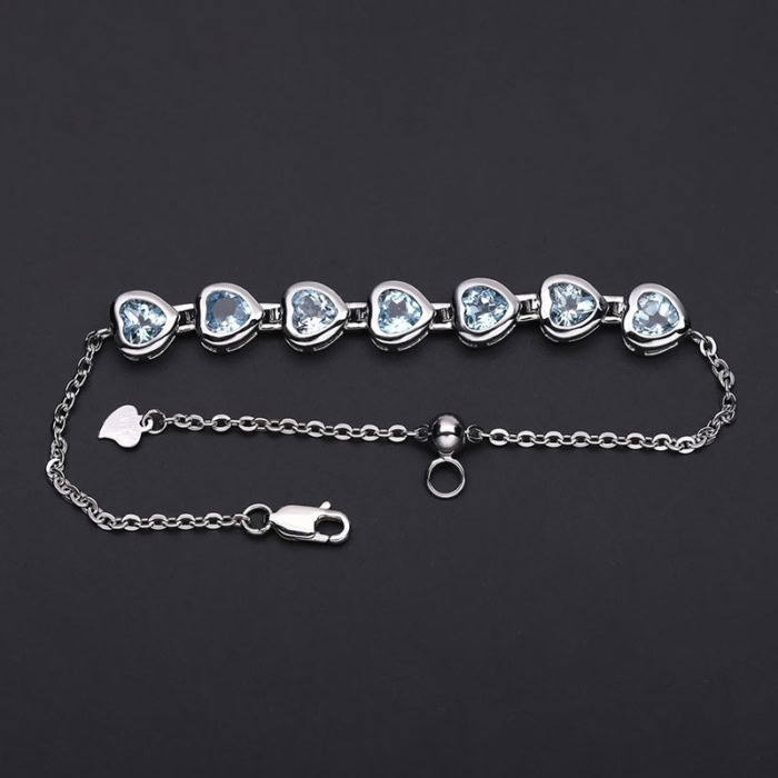 Silber Armband mit Herz Topas