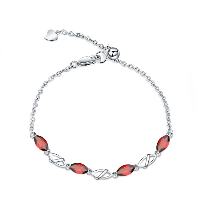 Damen Silber Armband mit Edelstein