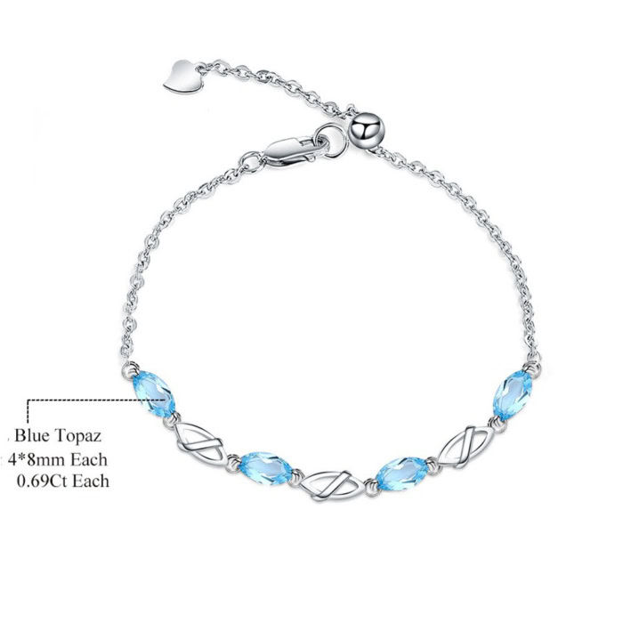 Damen Silber Armband mit Edelstein