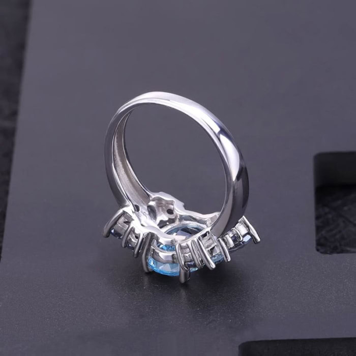 Silber Ring Damen mit Topas und Quarz