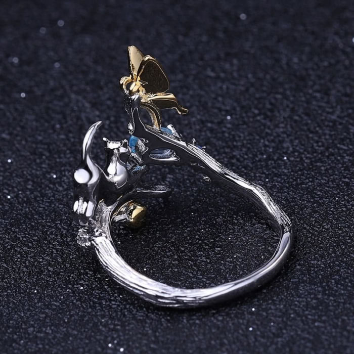 Damen Katze Ring mit Topas