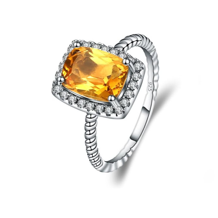 Solitaire Ring mit Citrin