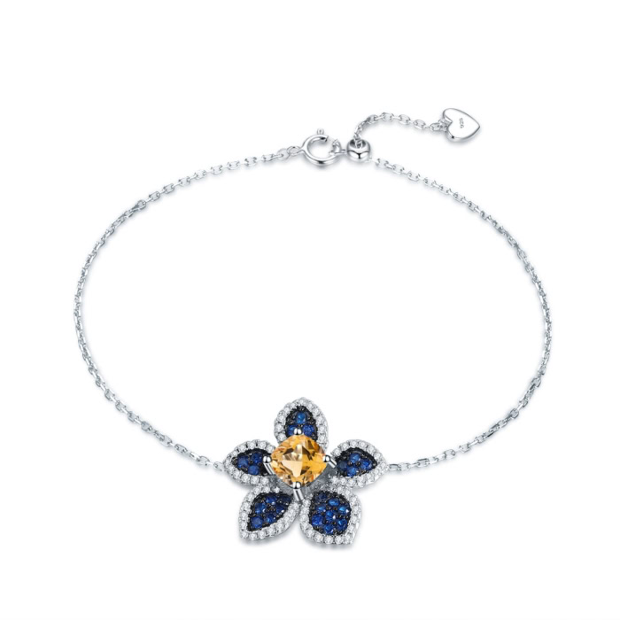 Blumen Armband mit Citrin