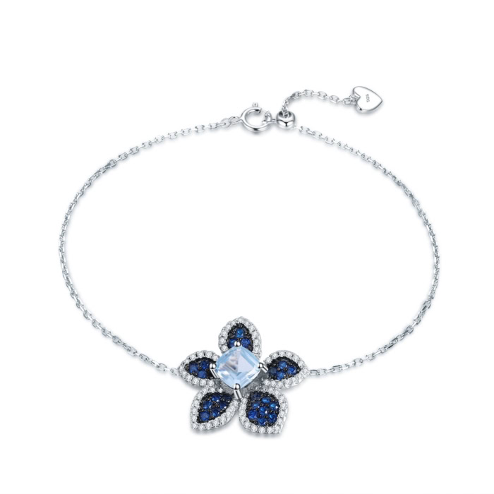 Blumen Armband mit Amethyst Topas