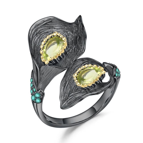 Ring Blume mit Peridot