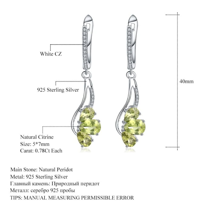 Silber Ohrringe mit Peridot Anhänger