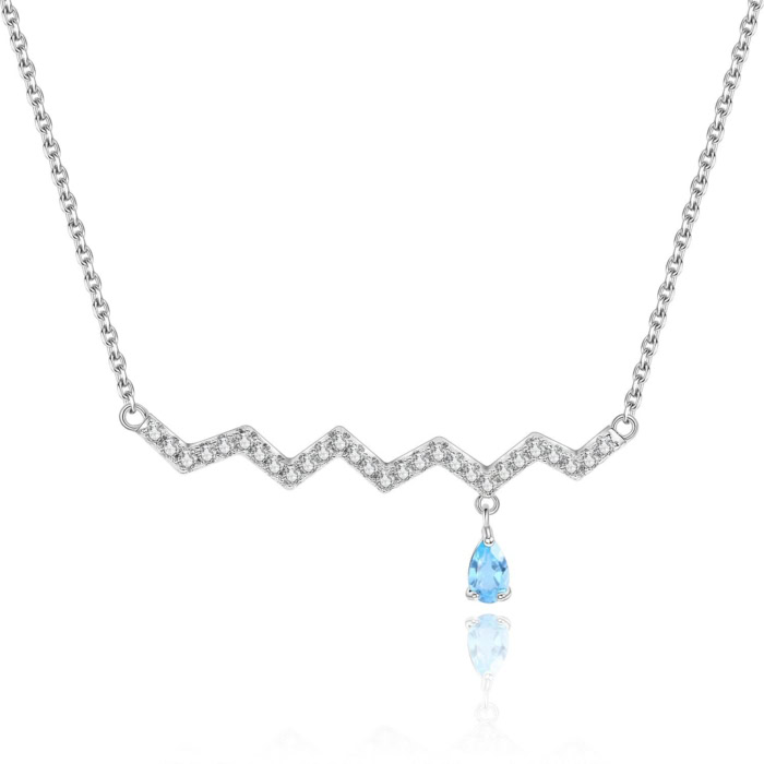 Silber Kette Damen mit Topas
