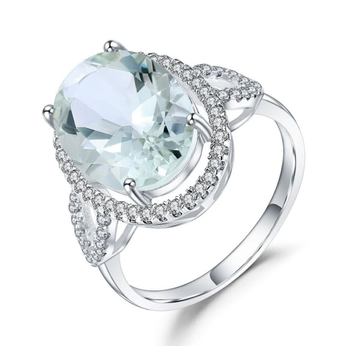 Oval Engagement Ring Aus Silber